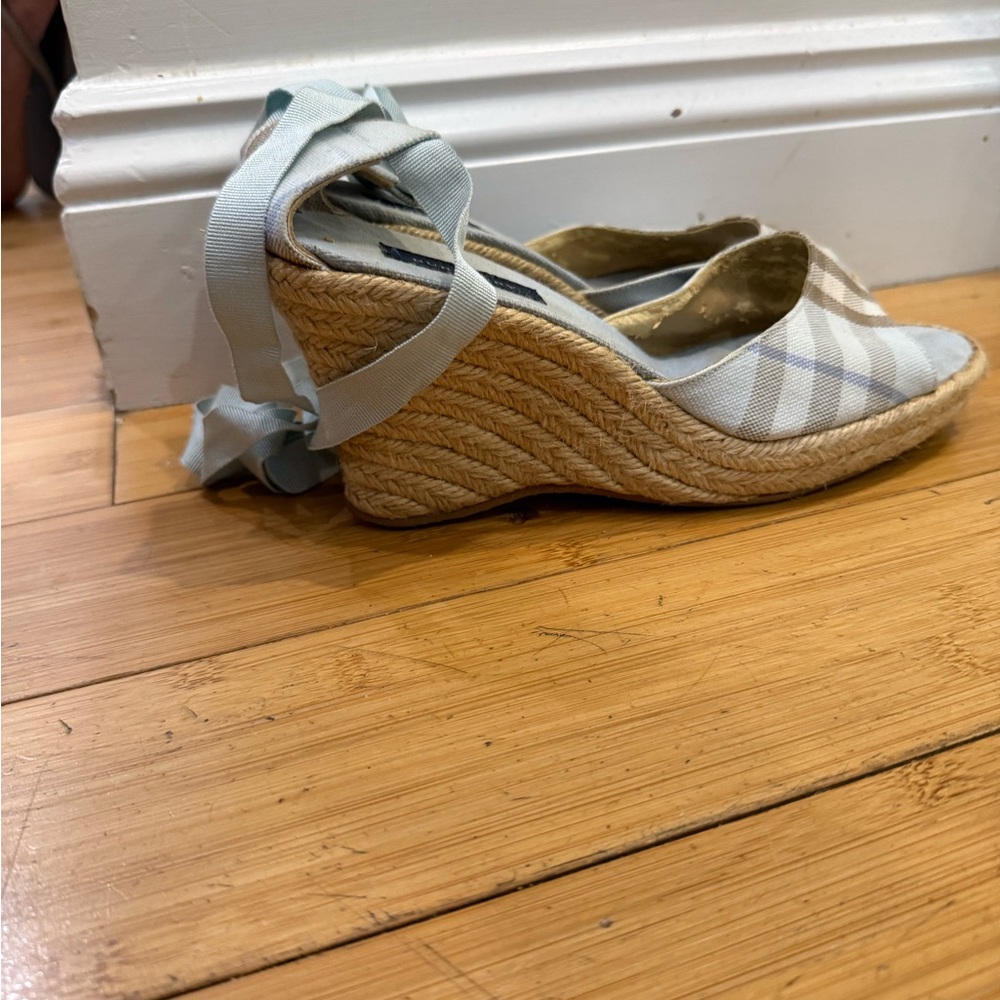 Burberry Blue Nova Check Espadrille Sandals, size 39 - Picture 3 of 4